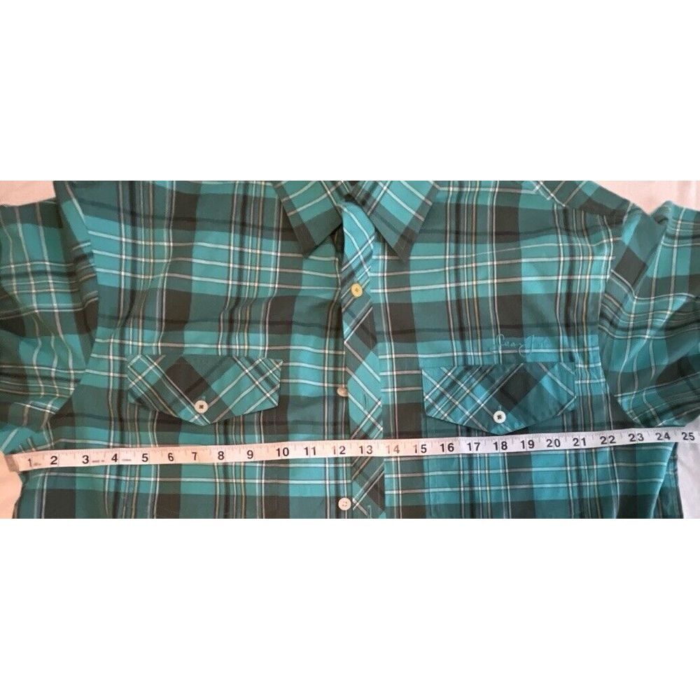Sean John Men's XXL‎ Teal Short Sleeve Cotton Button Up Shirt - Picture 6 of 6